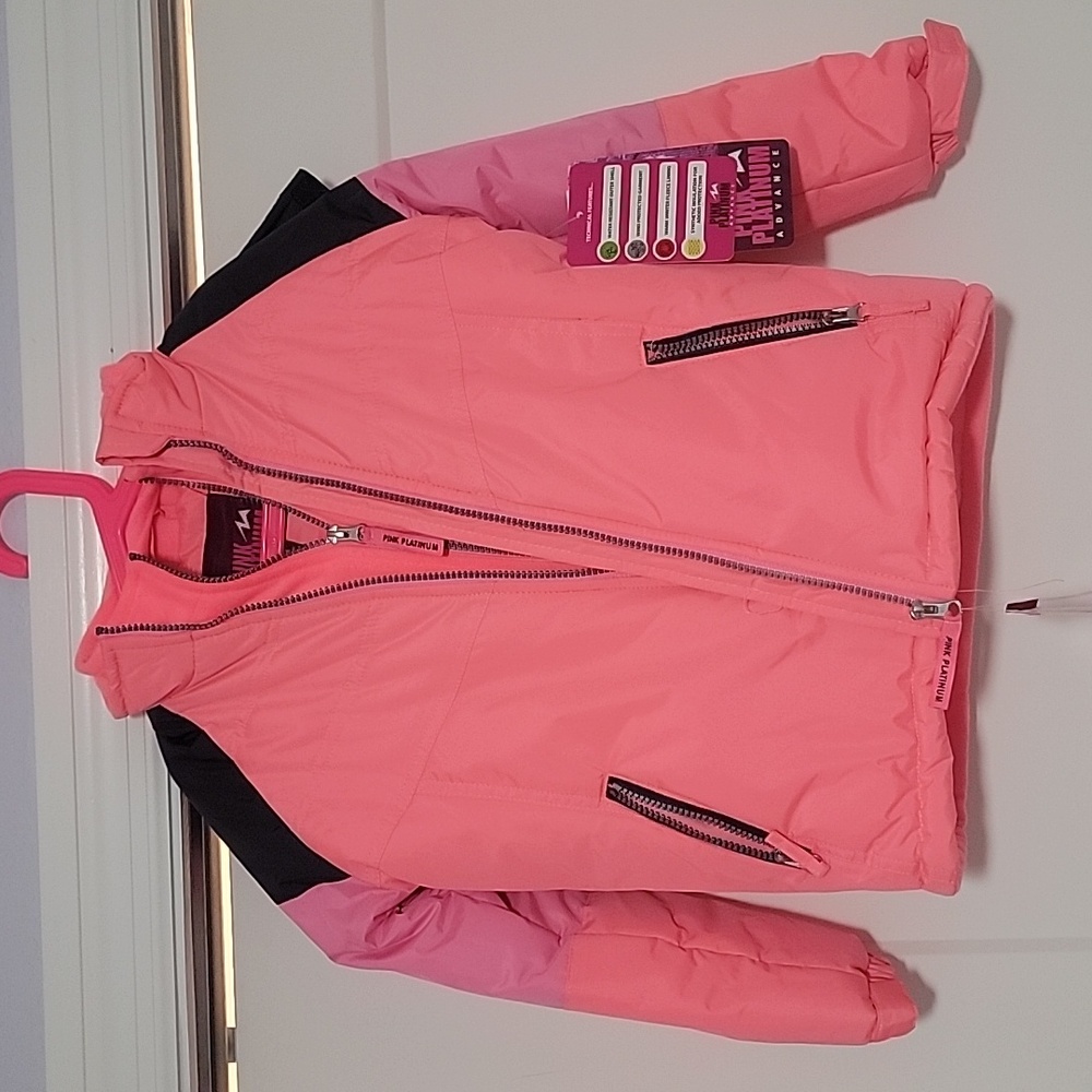 Girls winter coat and ski bib set